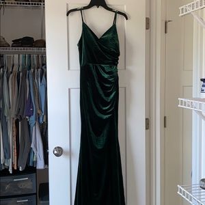 Revelry Emerald Velvet Prom/Bridesmaid Dress